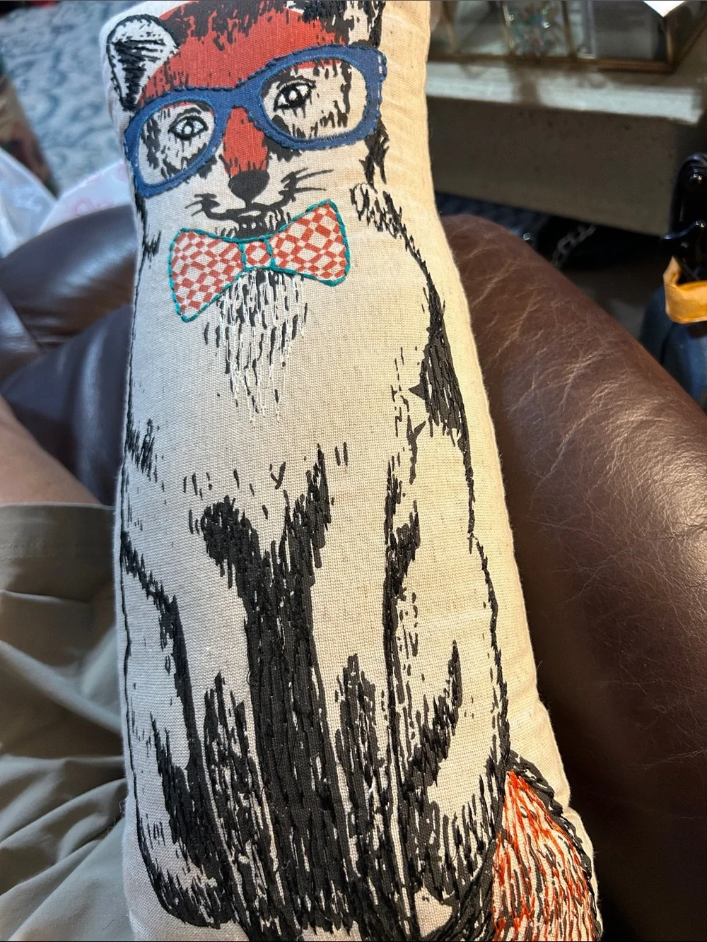 Mrs Fox on one side and Mr Fox  on the other side  Throw Pillow by Paper Source.